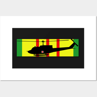 Ribbon - Vietnam - VCM - UH-1 Huey - Medievac Posters and Art